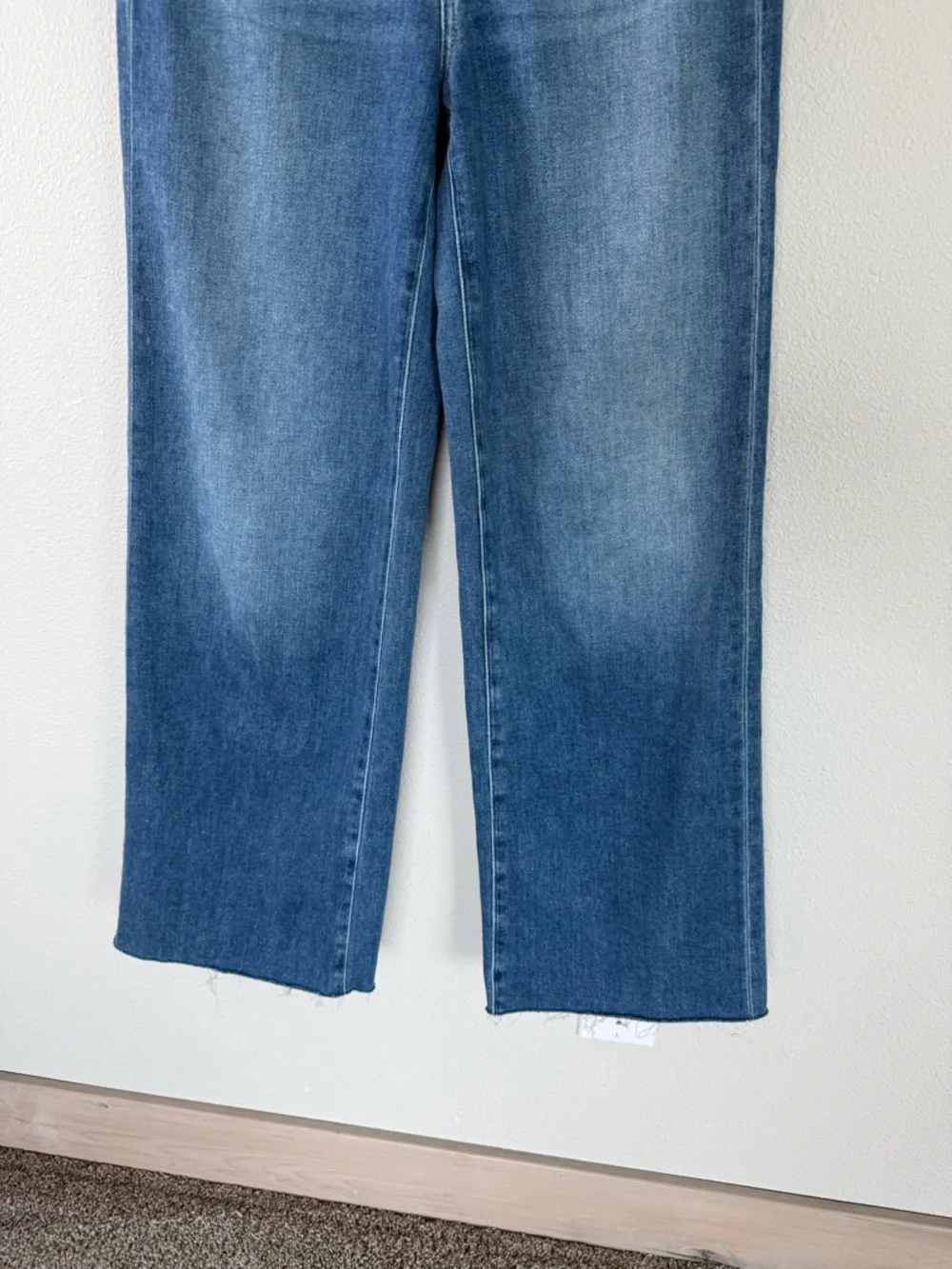 PAIGE Anessa High Rise Wide Leg Raw Hem Jeans Flamenco Distressed Denim 25 - Picture 5 of 13